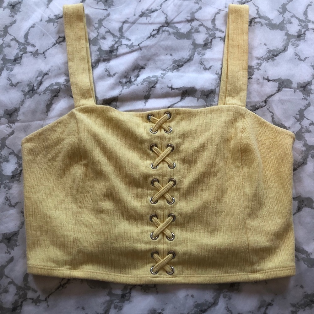 Forever 21 yellow crop top